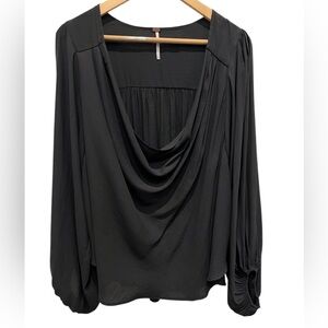 Free People Drape Neck Oversized Blouse